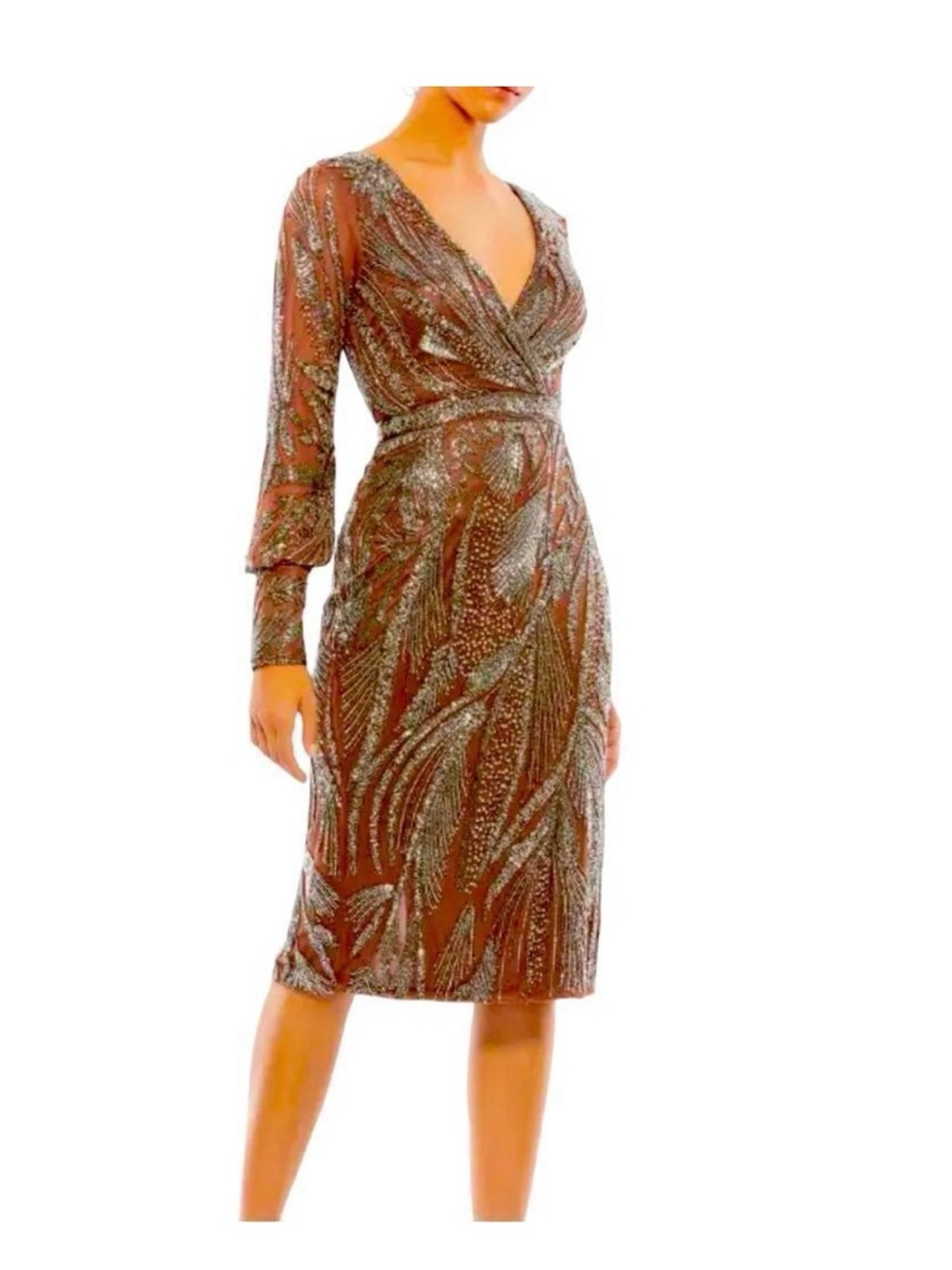 MacDuggal Beaded Cocktail Dress Size 4 - Picture 7 of 7